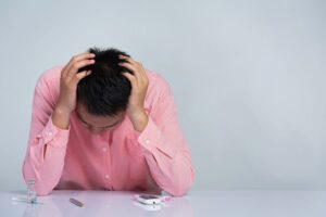 A person frustrated by the common myths about Type 1 Diabetes.